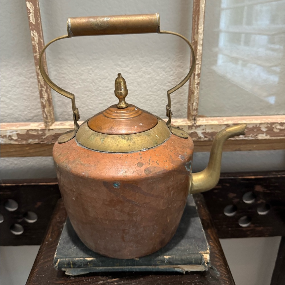 Vintage Copper and Brass Teapot